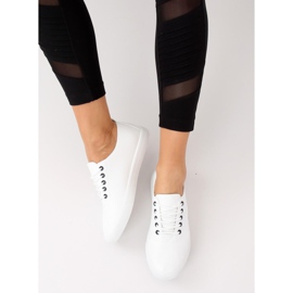 Valkoiset naisten lenkkarit WD009 WHITE / NAVY valkoinen 2