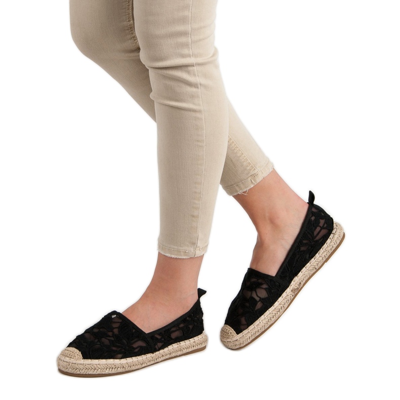 Lucky Shoes Musta Lace Espadrilles 2