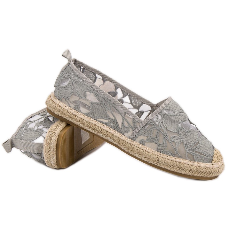 Lucky Shoes Harmaat pitsi -espadrillit 1