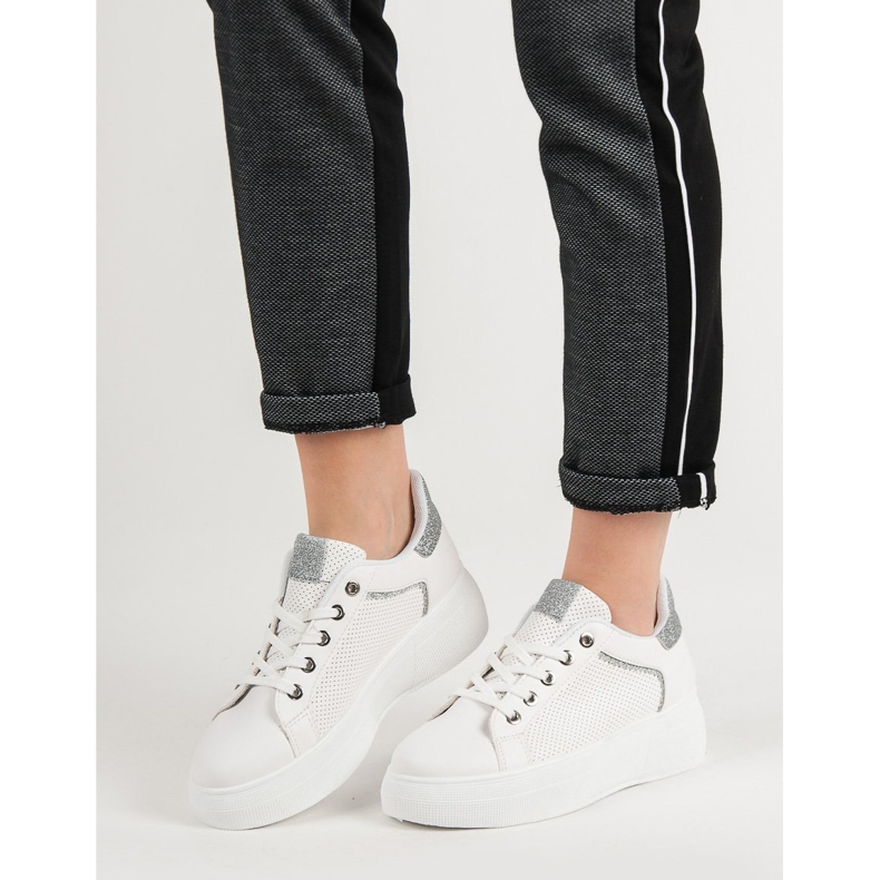 Urheilukengät glitterillä valkoinen 1