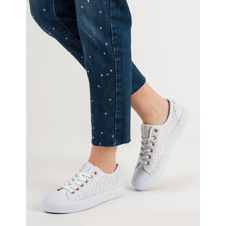 Valkoiset tekstiilikengät valkoinen 2