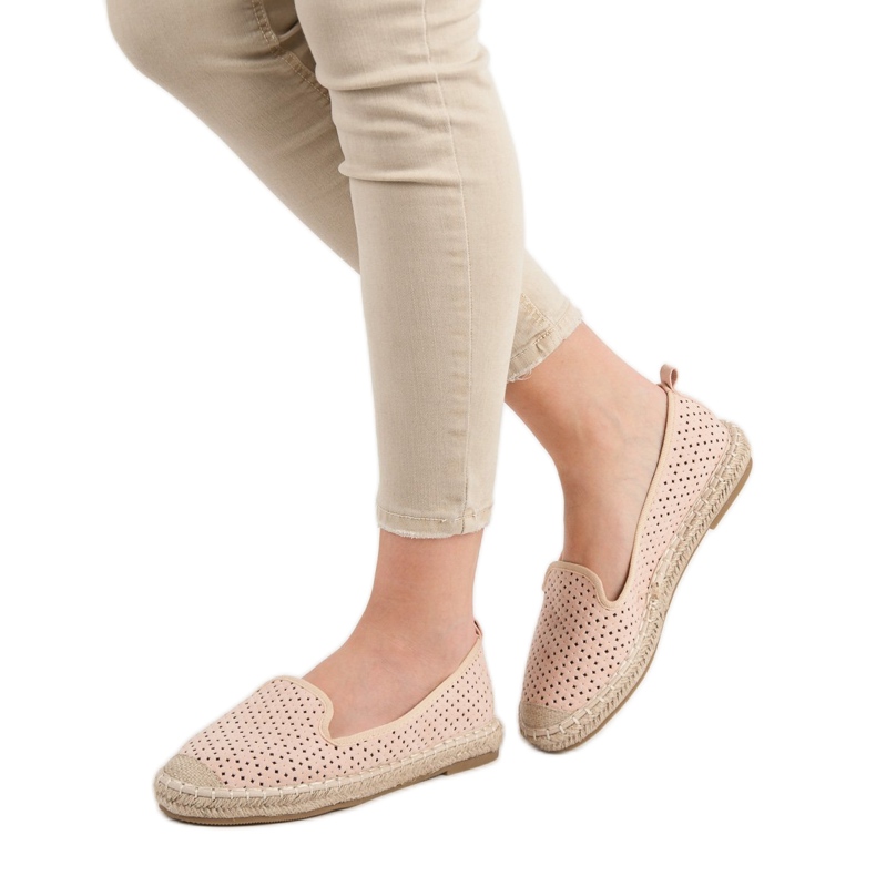 Lucky Shoes Jauhe Openwork Lords vaaleanpunainen 2