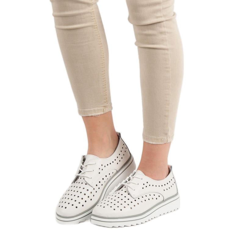 Kylie Nahkaiset avoimet kengät valkoinen 2
