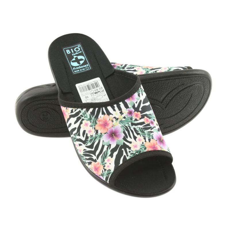 Naisten seepra Adanex 23876 tossut valkoinen musta monivärinen 4