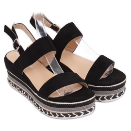 Korkeapohjaiset sandaalit musta 9073 Musta 2