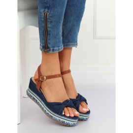 Sandaalit kiilakorkoilla laivastonsininen B165 Navy 2