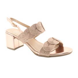 Sandaalit kultaisella narulla soutache Filippo 793 kultainen 1