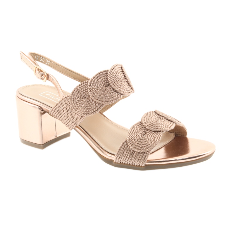 Sandaalit kultaisella narulla soutache Filippo 793 kultainen 1