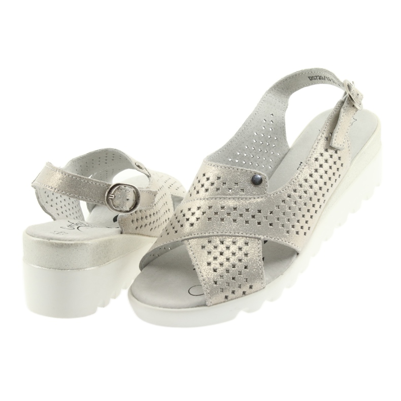 Kultaiset naisten sandaalit Filippo 729 -kiilassa kultainen 3