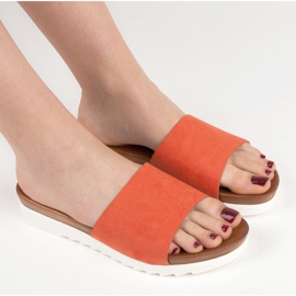 Oranssit mokkanahkaiset VINCEZA-tossut 1