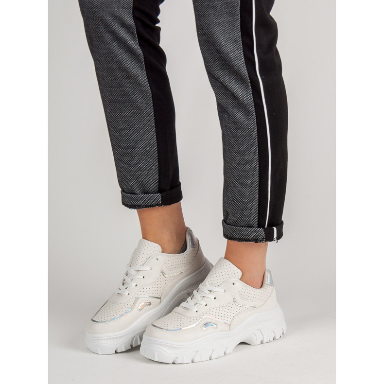 Valkoiset lenkkarit, joissa on holoefekti valkoinen 2