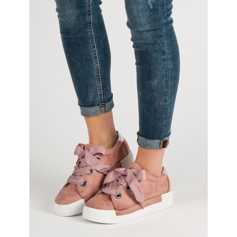 Belle Women Mokkanahkaiset urheilukengät vaaleanpunainen 1