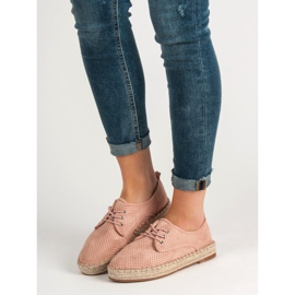 Small Swan Openwork Suede Brogues vaaleanpunainen 1 Small Swan Openwork Suede Brogues vaaleanpunainen 1