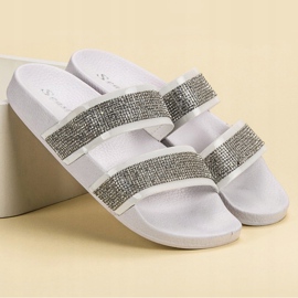 Seastar Valkoiset tossut kristalleilla valkoinen monivärinen 1