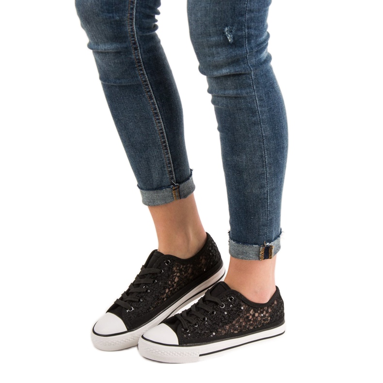 SHELOVET Pitsi lenkkarit musta 1