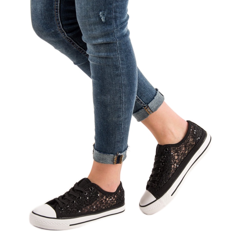 SHELOVET Pitsi lenkkarit musta 2