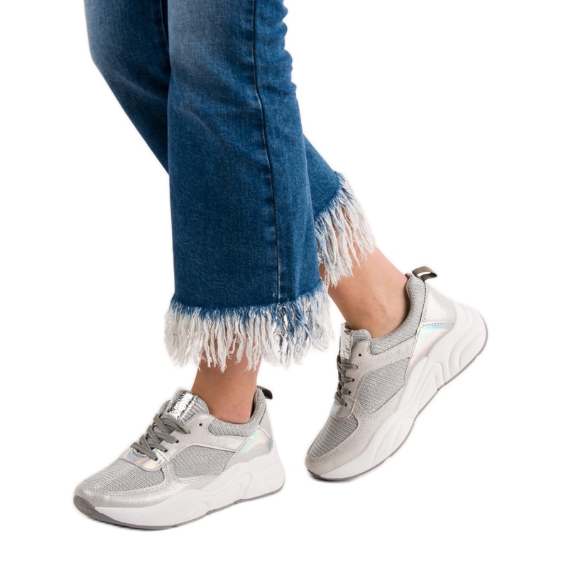 Ideal Shoes Hopeiset urheilukengät harmaa 2