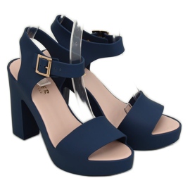 Korkeakorkoiset sandaalit Meliski KM202 Navy blue tummansininen 1