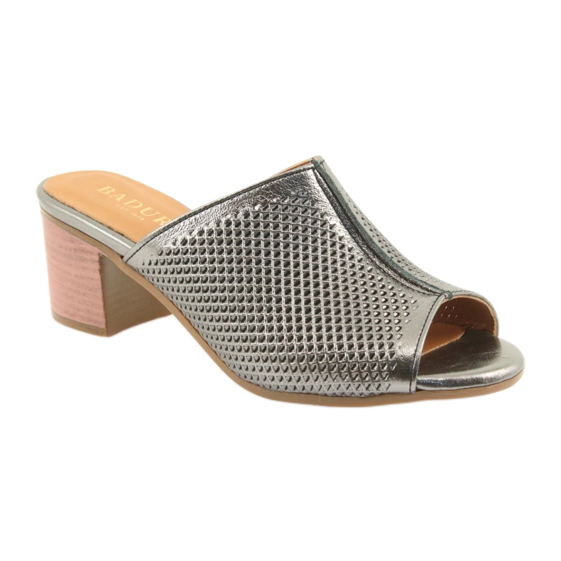 Badura Naisten avoimien nahkakorkki 5311 hopea harmaa 1