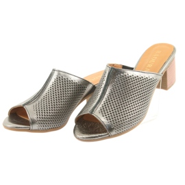 Badura Naisten avoimien nahkakorkki 5311 hopea harmaa 3