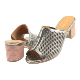 Badura Naisten avoimien nahkakorkki 5311 hopea harmaa 4