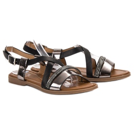 Small Swan Sandaalit kristallien kanssa musta 1