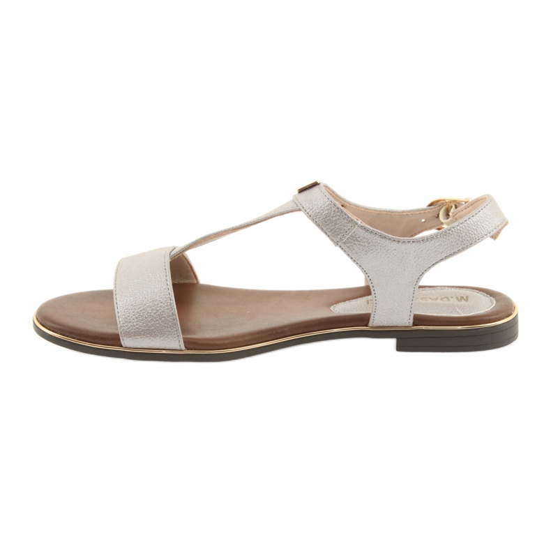 M.Daszyński Sandaalit tasainen kantapää Daszyński 1583 helmi beige ruskea harmaa 2