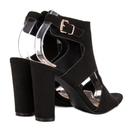 Ideal Shoes Seksikkäät korkokengät sandaalit musta 1