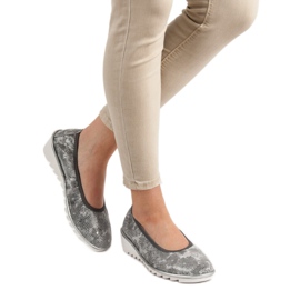 Filippo Vaaleanharmaat nahkaiset balettikengät 1