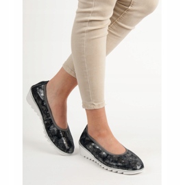 Filippo Tummansiniset nahkaiset balettikengät sininen 2