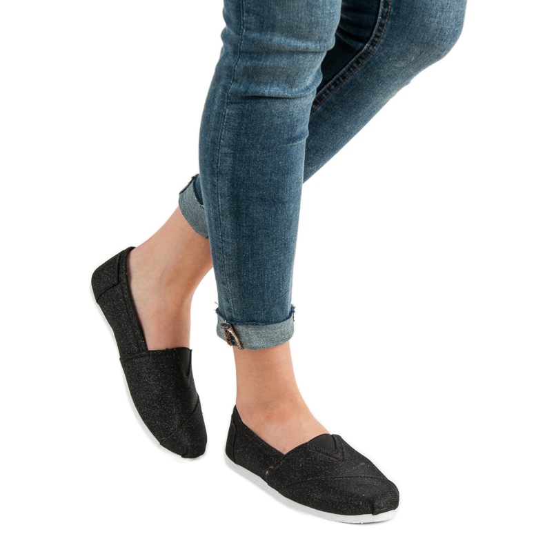 SHELOVET Glitter Slip On Lenkkarit musta 2