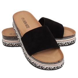 Musta LS-117 Musta korkeat pohjatossut 1