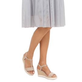 Beige sandaalit kiilakanta H-59 Beige 1