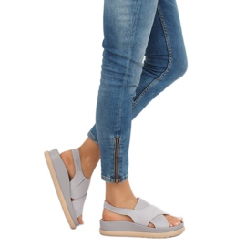 Harmaat naisten sandaalit G-202 Grey 1