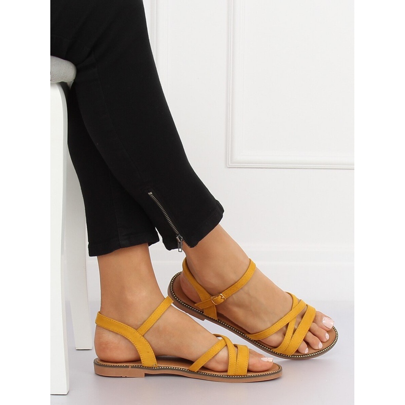 Keltaiset naisten sandaalit S55 Keltainen 1