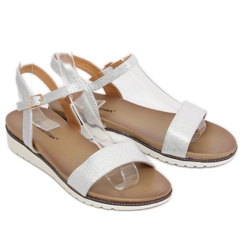 Hopeiset naisten sandaalit S18-33 Hopea harmaa 2