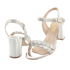 Naisten hopeiset sandaalit Gamis 3658 sininen harmaa vaaleanpunainen 9