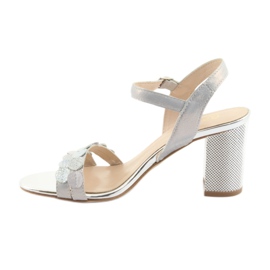 Naisten hopeiset sandaalit Gamis 3658 sininen harmaa vaaleanpunainen 5