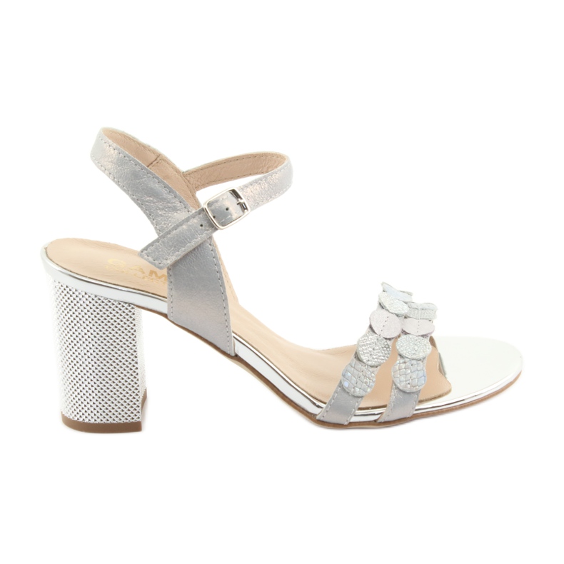 Naisten hopeiset sandaalit Gamis 3658 sininen harmaa vaaleanpunainen 1