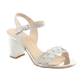 Naisten hopeiset sandaalit Gamis 3658 sininen harmaa vaaleanpunainen 3