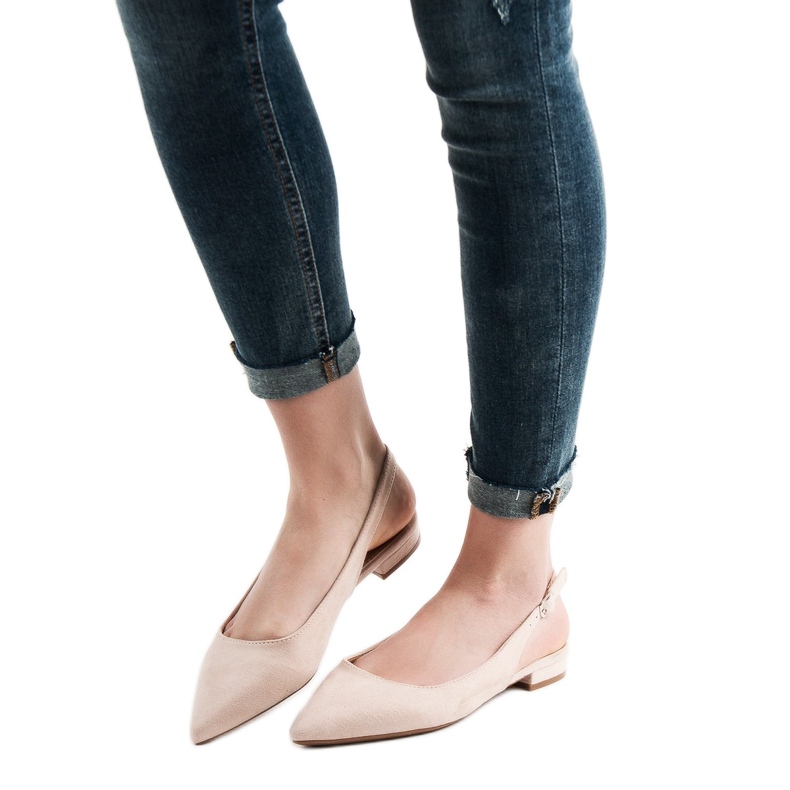 SHELOVET Muodikkaita mokkanahkaisia ​​baleriineja ruskea 2