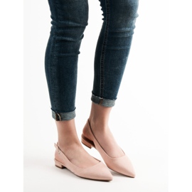 SHELOVET Muodikkaita mokkanahkaisia ​​baleriineja vaaleanpunainen 2