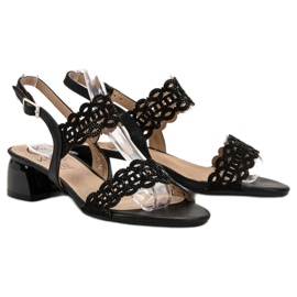 Kylie Tyylikkäät korkeakorkoiset sandaalit musta 2