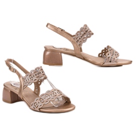 Kylie Tyylikkäät korkeakorkoiset sandaalit kultainen 1