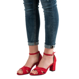 Best Shoes Punaiset mokkanahkaiset sandaalit punainen 1