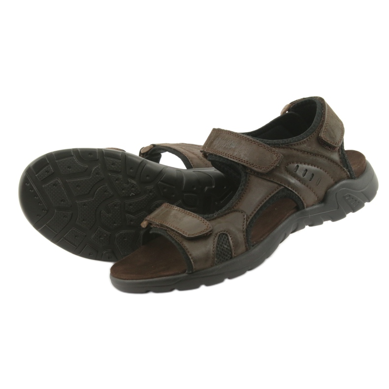 American Club Amerikkalaiset nahkaiset urheilusandaalit CY11 ruskea musta 4