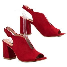 Milaya Tyylikkäät suljetut sandaalit punainen 1