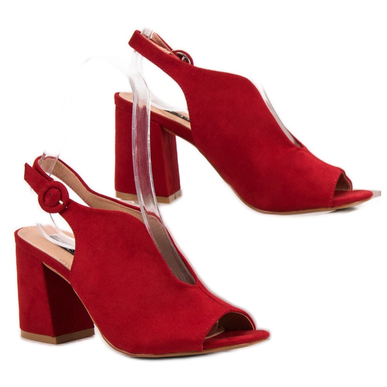 Milaya Tyylikkäät suljetut sandaalit punainen 1