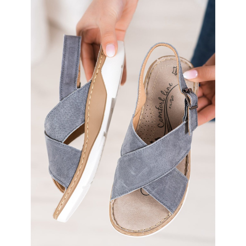 Filippo Nahkaiset sandaalit alustalla harmaa 2