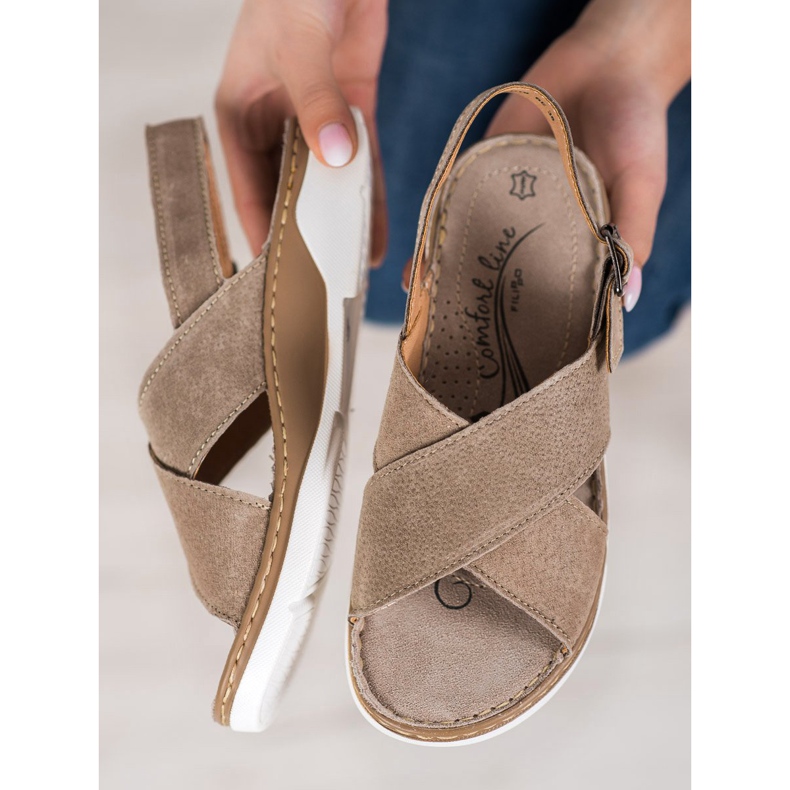 Filippo Nahkaiset sandaalit alustalla ruskea 1